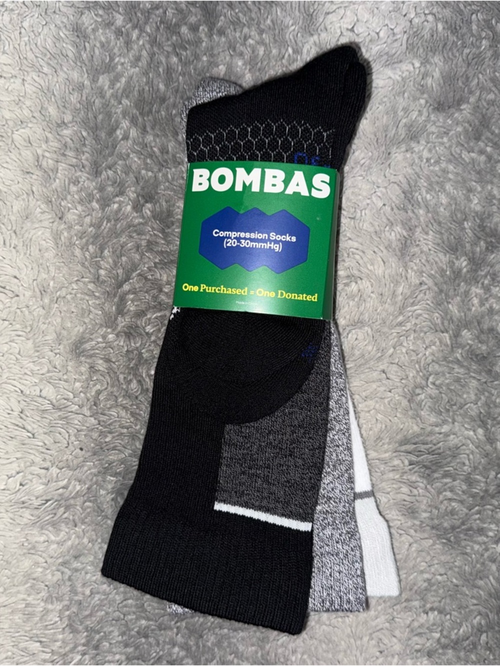BOMBAS PERFORMANCE COMPRESSION KNEE HIGH SOCK 3-PACK (20-30MMHG) - Picture 2 of 10